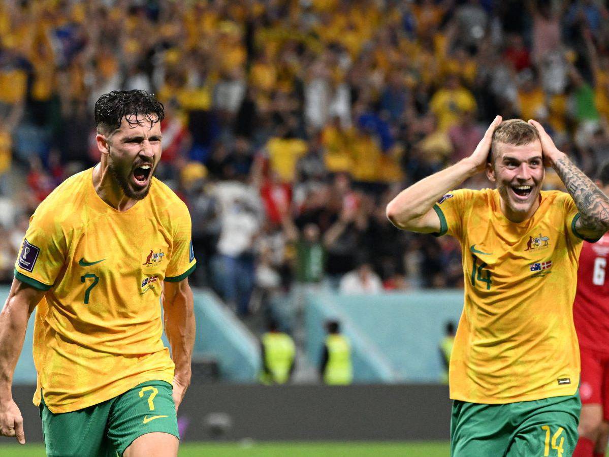 Australia sorprende y clasifica a octavos de final tras vencer 1-0 a Dinamarca