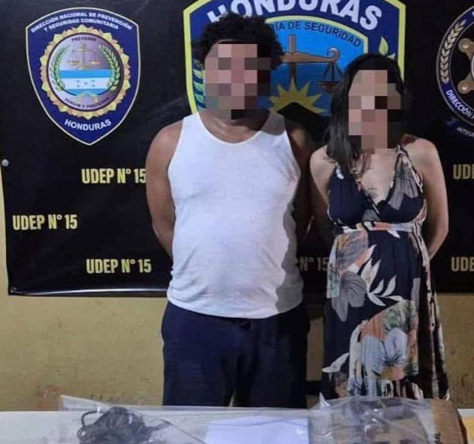 La pareja, capturada en Patuca, Olancho mantenía una relación sentimental.