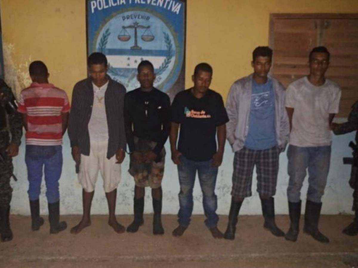 Capturan a seis hondureños por portación ilegal de armas en departamento de Gracias a Dios