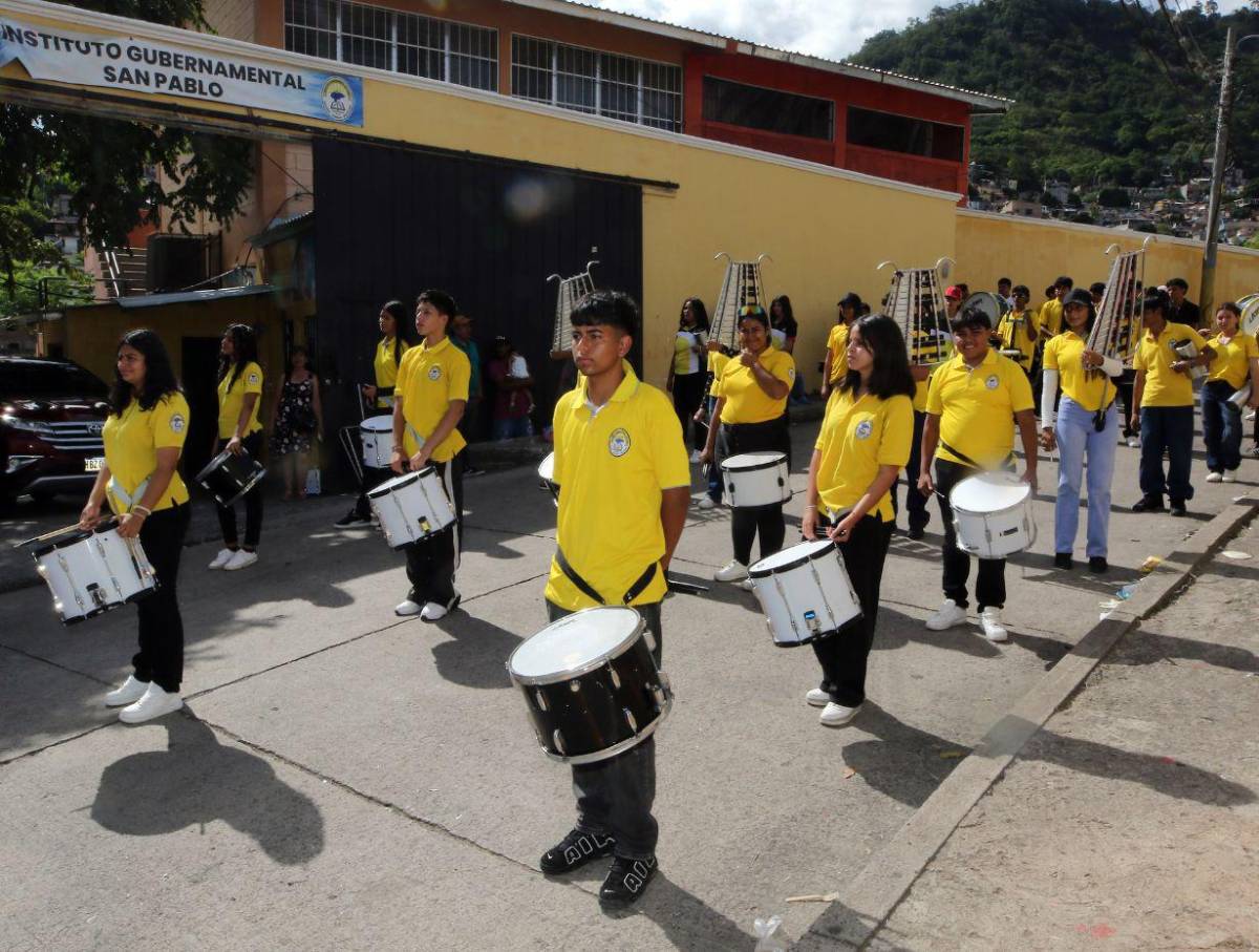 Banda marcial del Instituto San Pablo prepara un repertorio tradicional para los desfiles