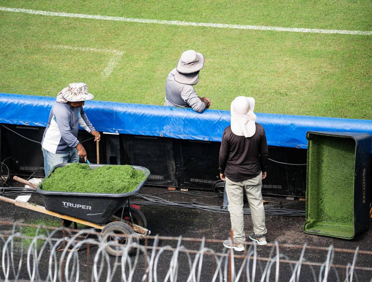 Así 'pulen' el estadio Nacional previo al juego de Honduras ante Haití por la eliminatoria