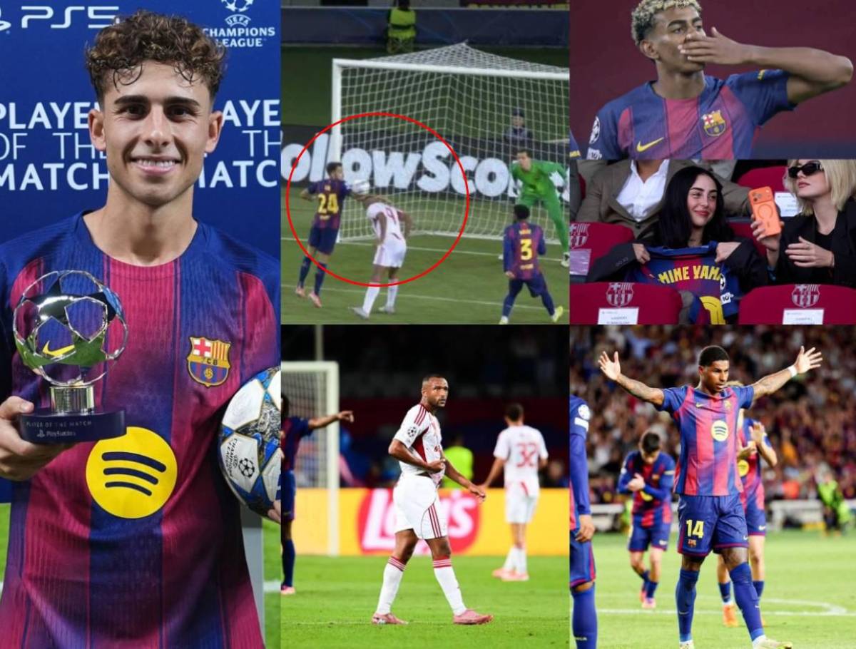 Polémica arbitral a favor de Barcelona en Champions, beso de Yamal, MVP del partido y niño deslumbra