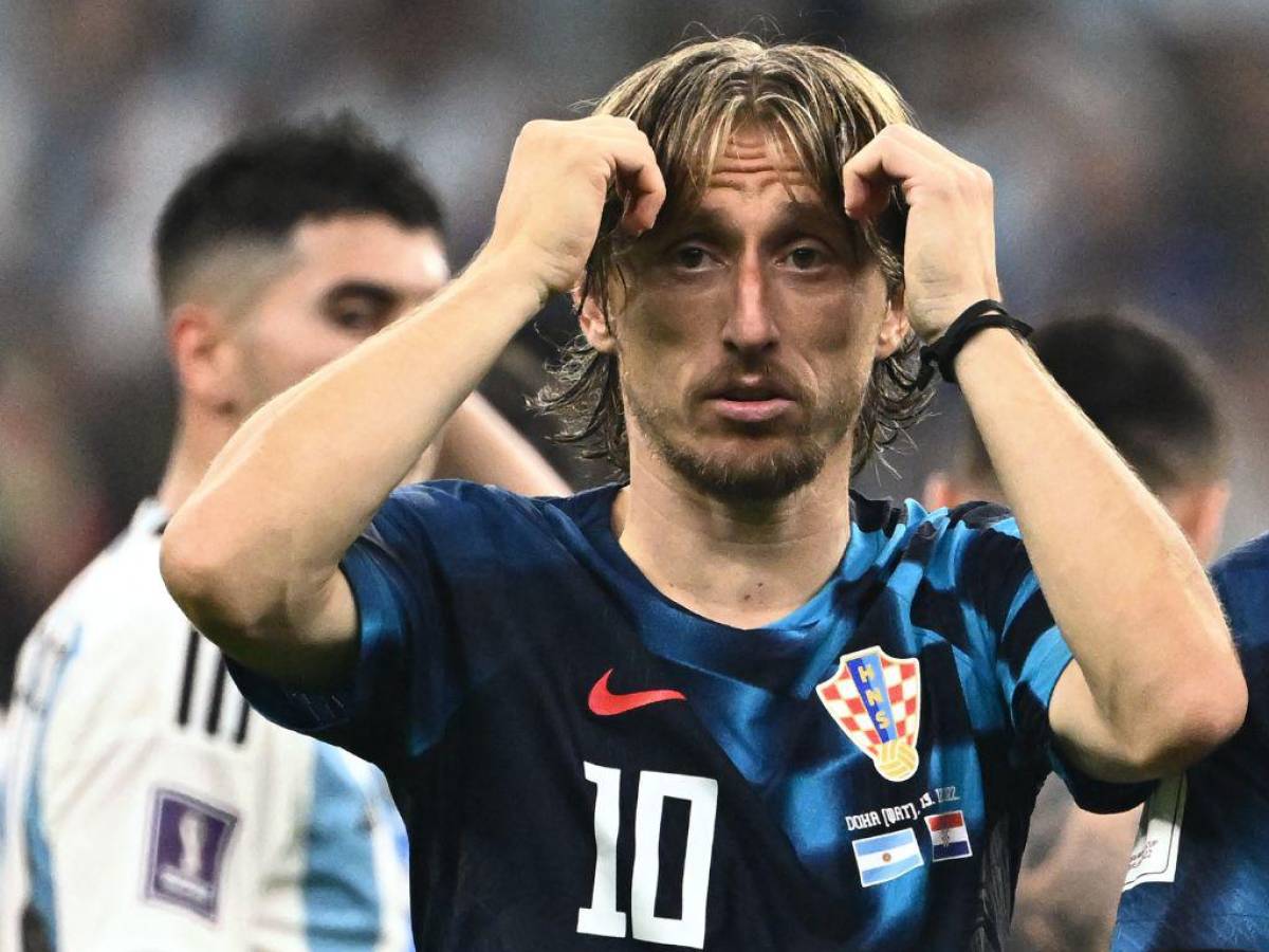 La cara de decepción de Luka Modrić.