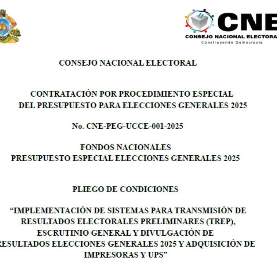 Pliegos de condiciones para la contratación del TREP