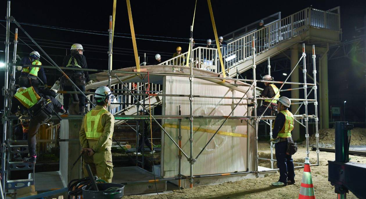 Construyen en Japón una estación de tren con impresión 3D en menos de seis horas