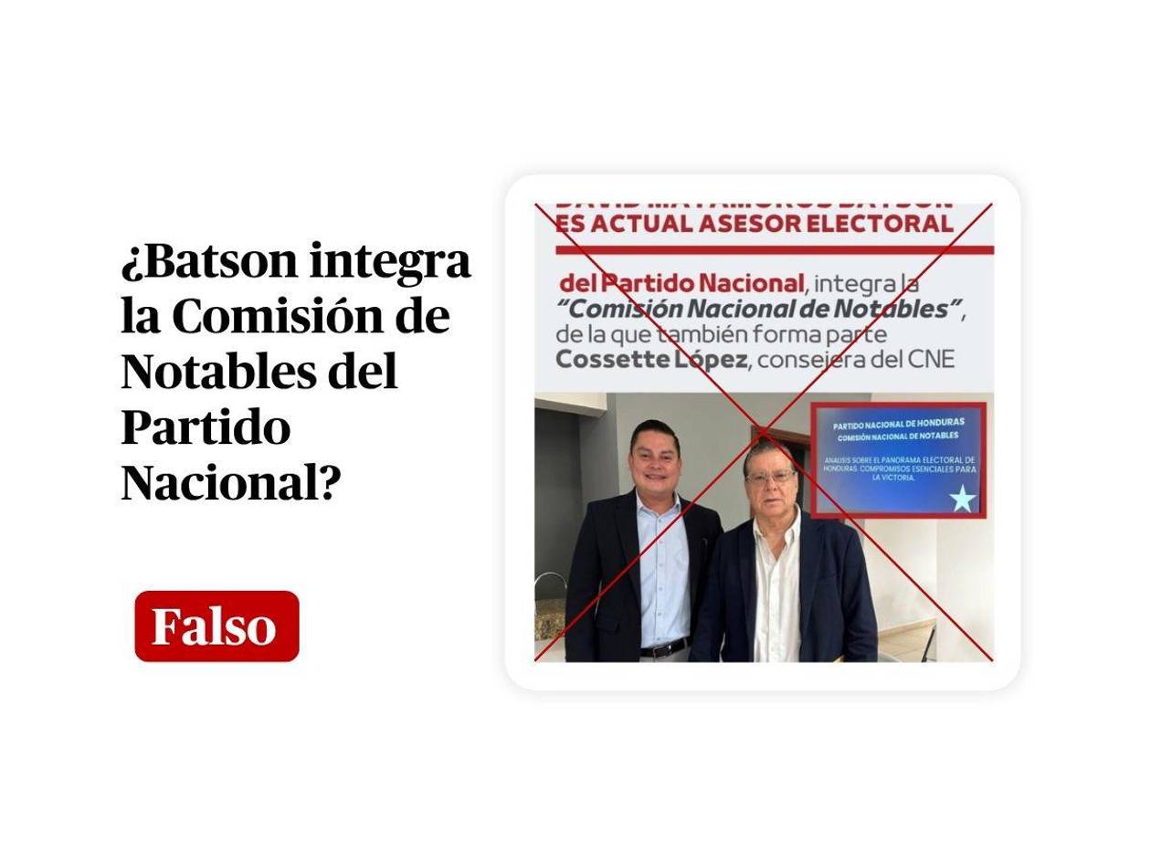 Esta imagen es auténtica, pero no evidencia que Batson integra la Comisión de Notables o es asesor del Partido Nacional