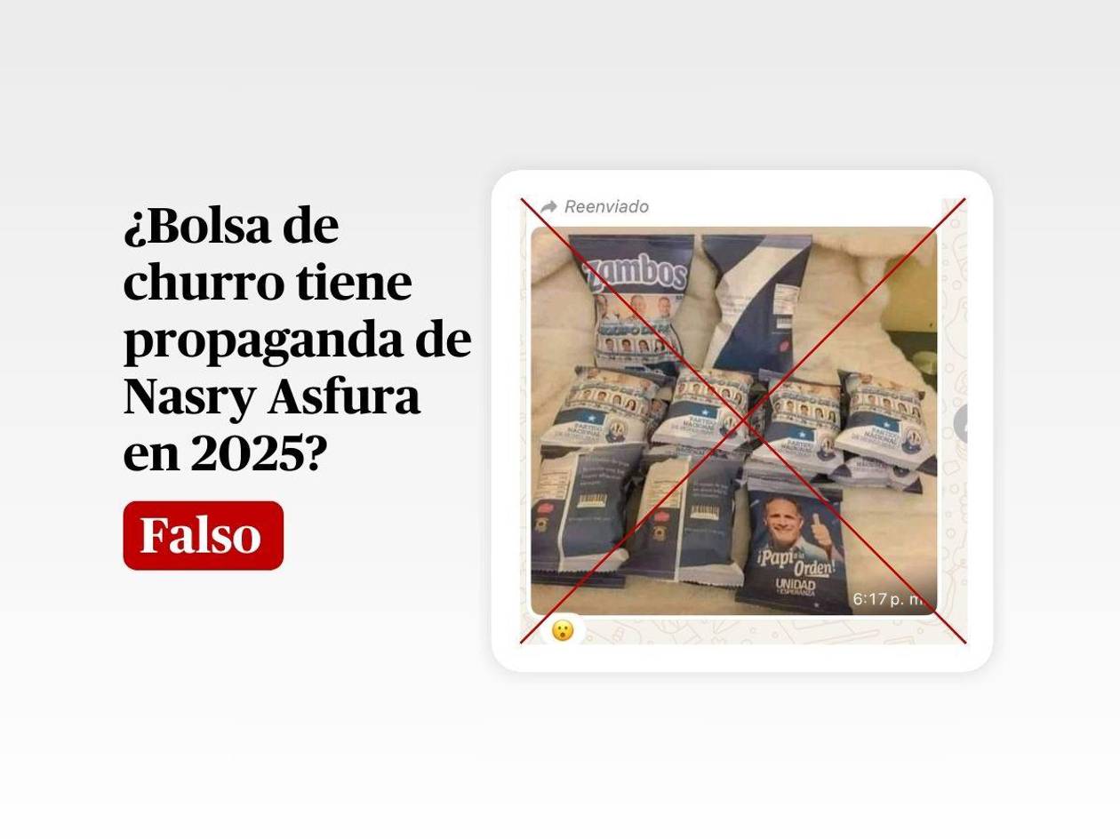 La imagen del empaque de churros que muestra a Nasry Asfura es falsa