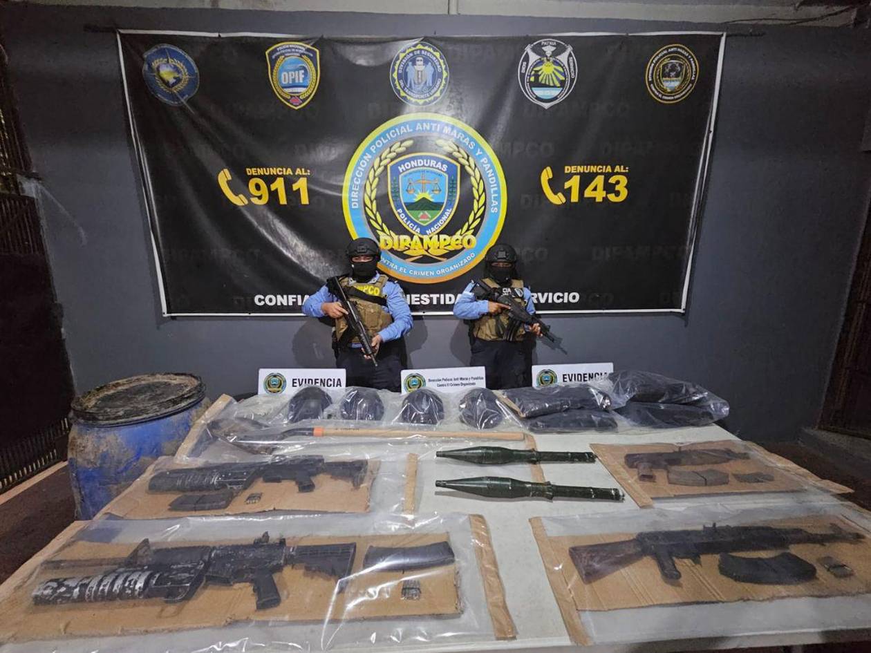 Decomisan poderoso arsenal a banda criminal Los López en La Lima