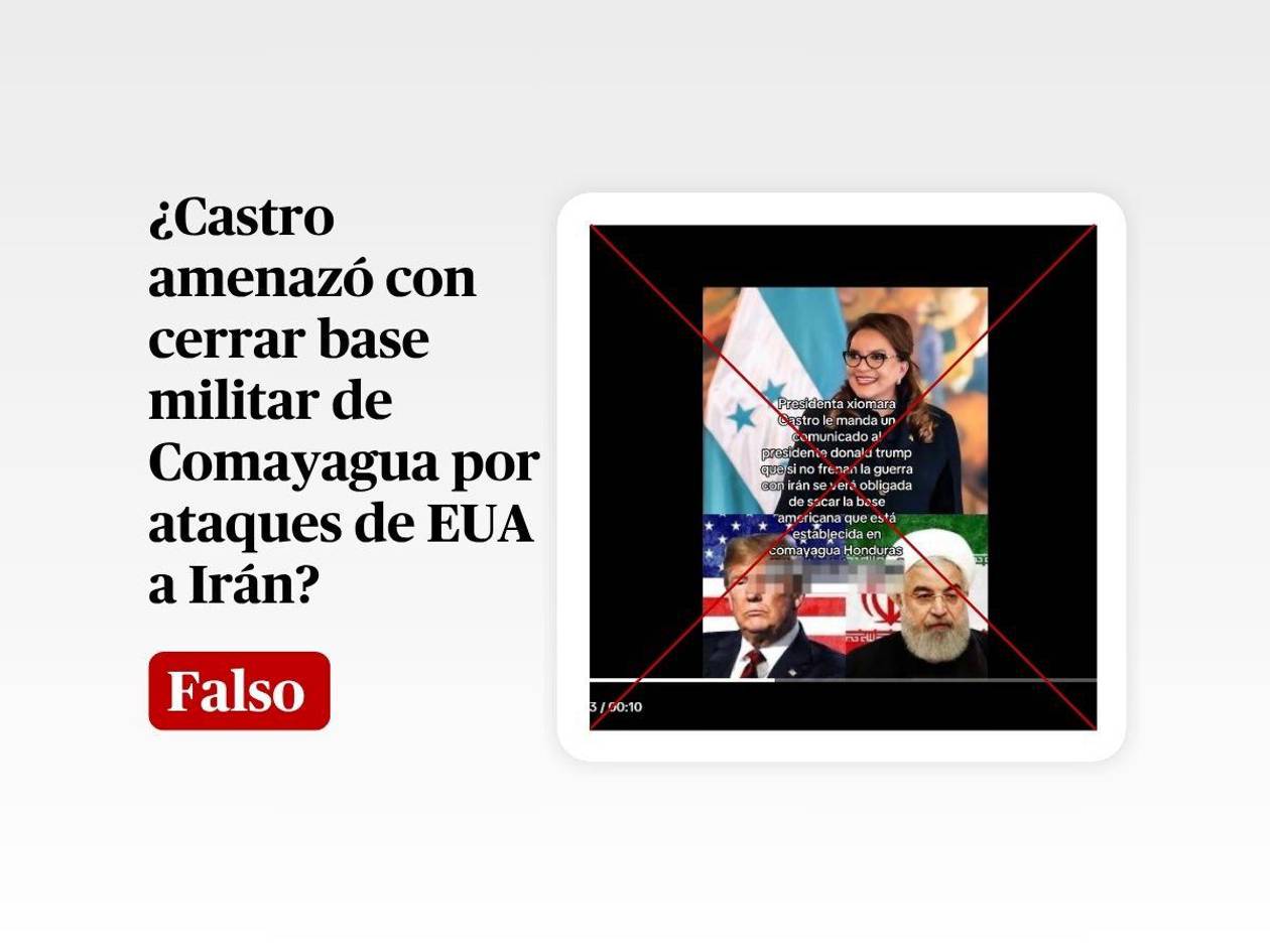 Nada prueba que Xiomara Castro amenazó a Trump con cerrar base militar por ataques de Estados Unidos a Irán