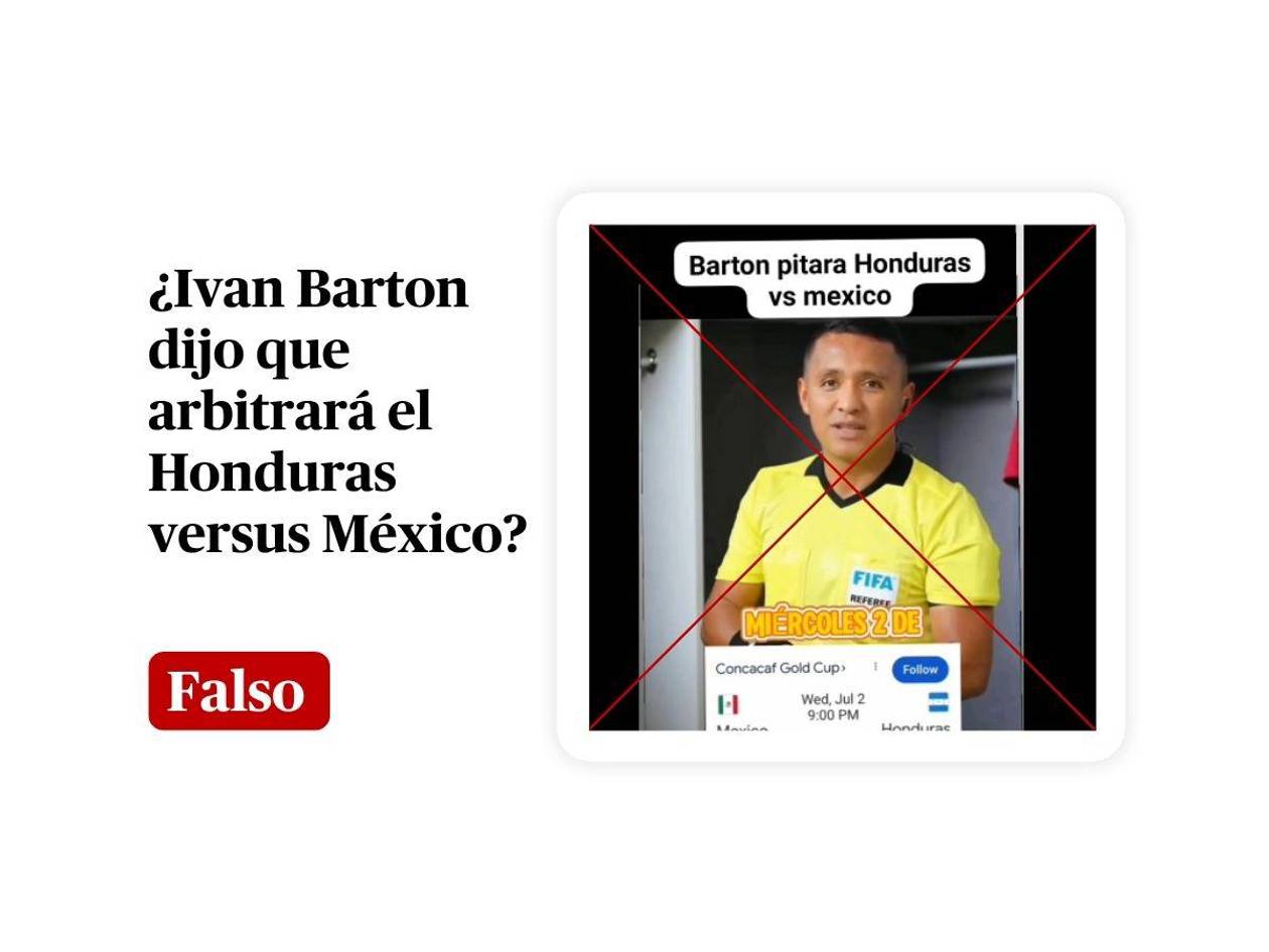 Video en el que Barton dice que pitará a Honduras y México fue generado con IA
