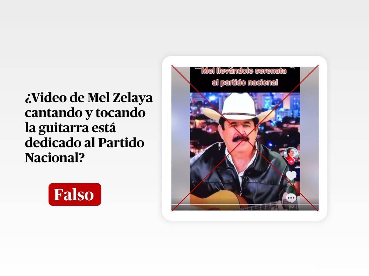 Este video de Manuel Zelaya tocando la guitarra y cantando no está dirigido al Partido Nacional ni es reciente