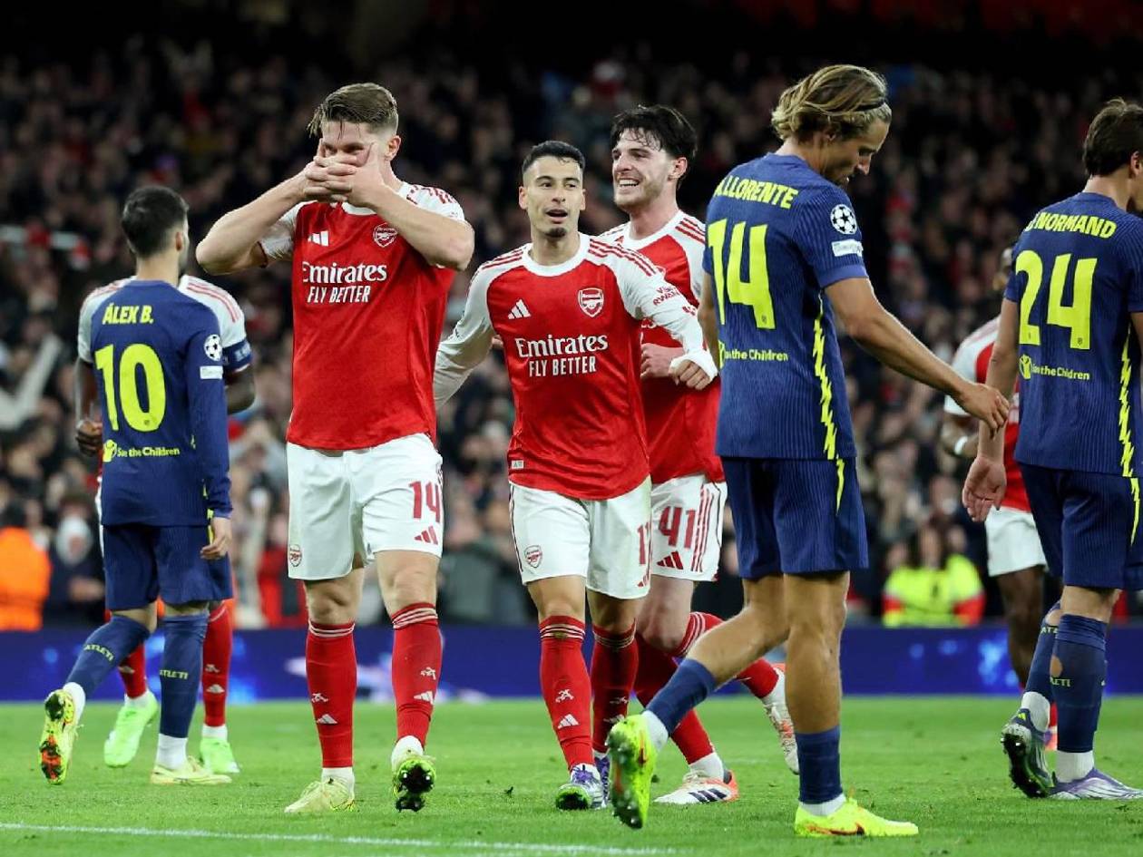 Batacazo: Arsenal humilló al Atlético de Madrid con goleada en la Champions League