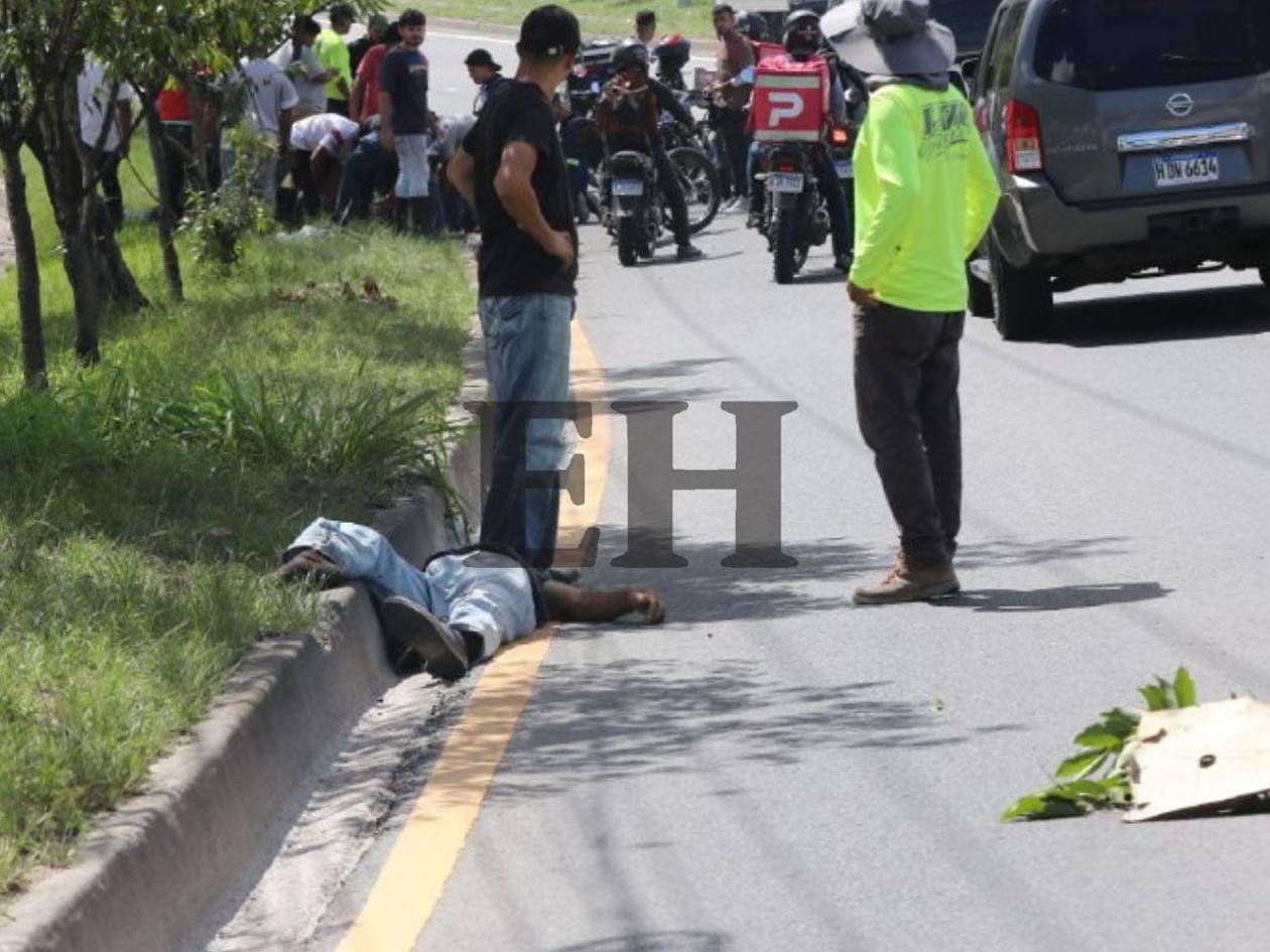 Joven motociclista muere en anillo periférico de Tegucigalpa al intentar quitarse un peatón