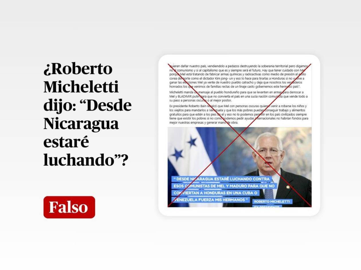 Nada prueba que Micheletti dijo que está en Nicaragua