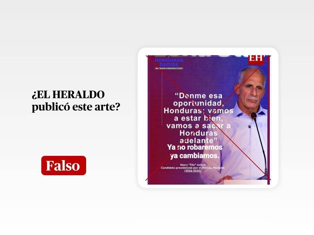 Manipulan arte de EL HERALDO con frase falsa atribuida a Asfura