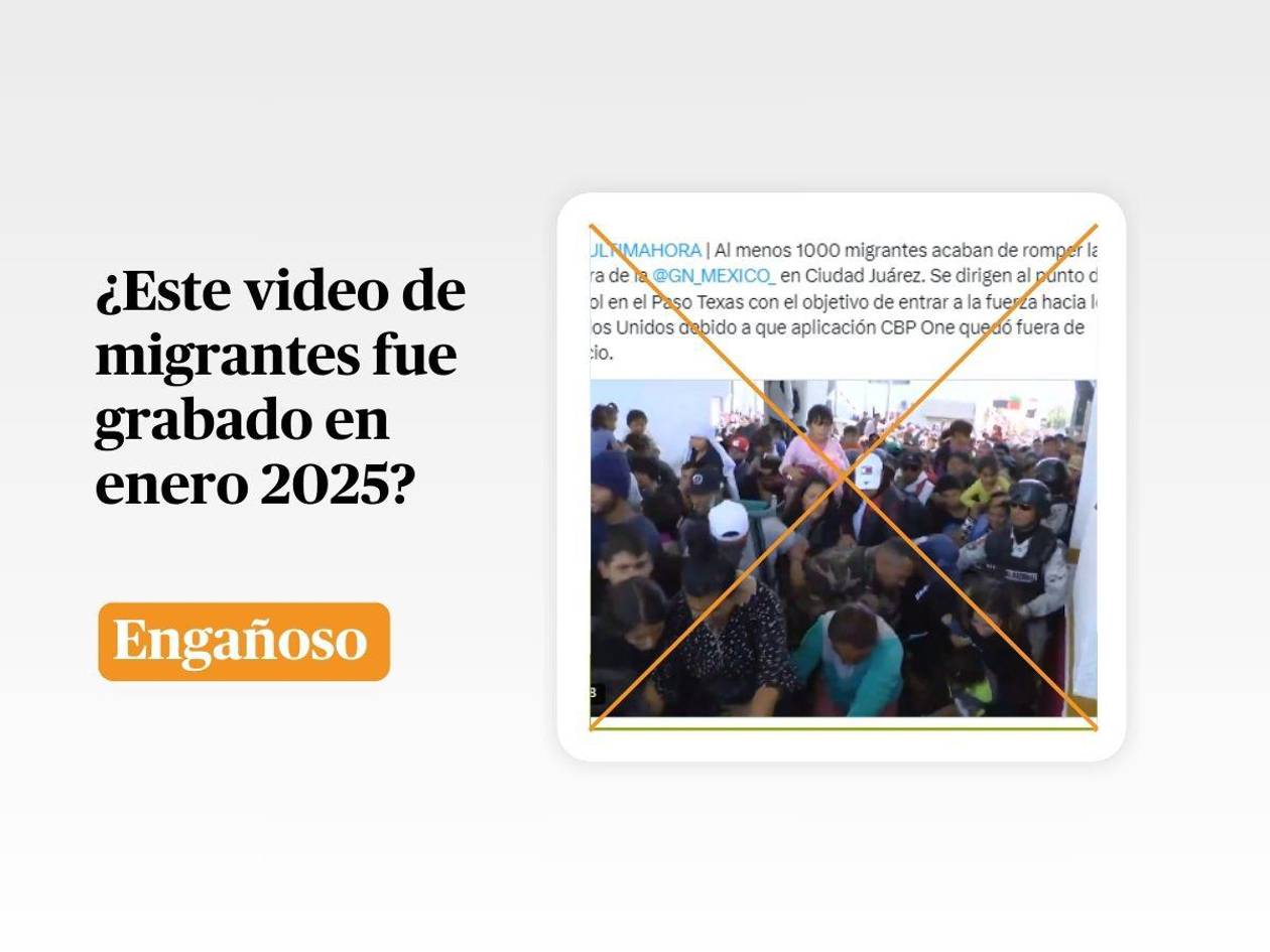 Video de migrantes irrumpiendo frontera con México es de 2023, no de 2025