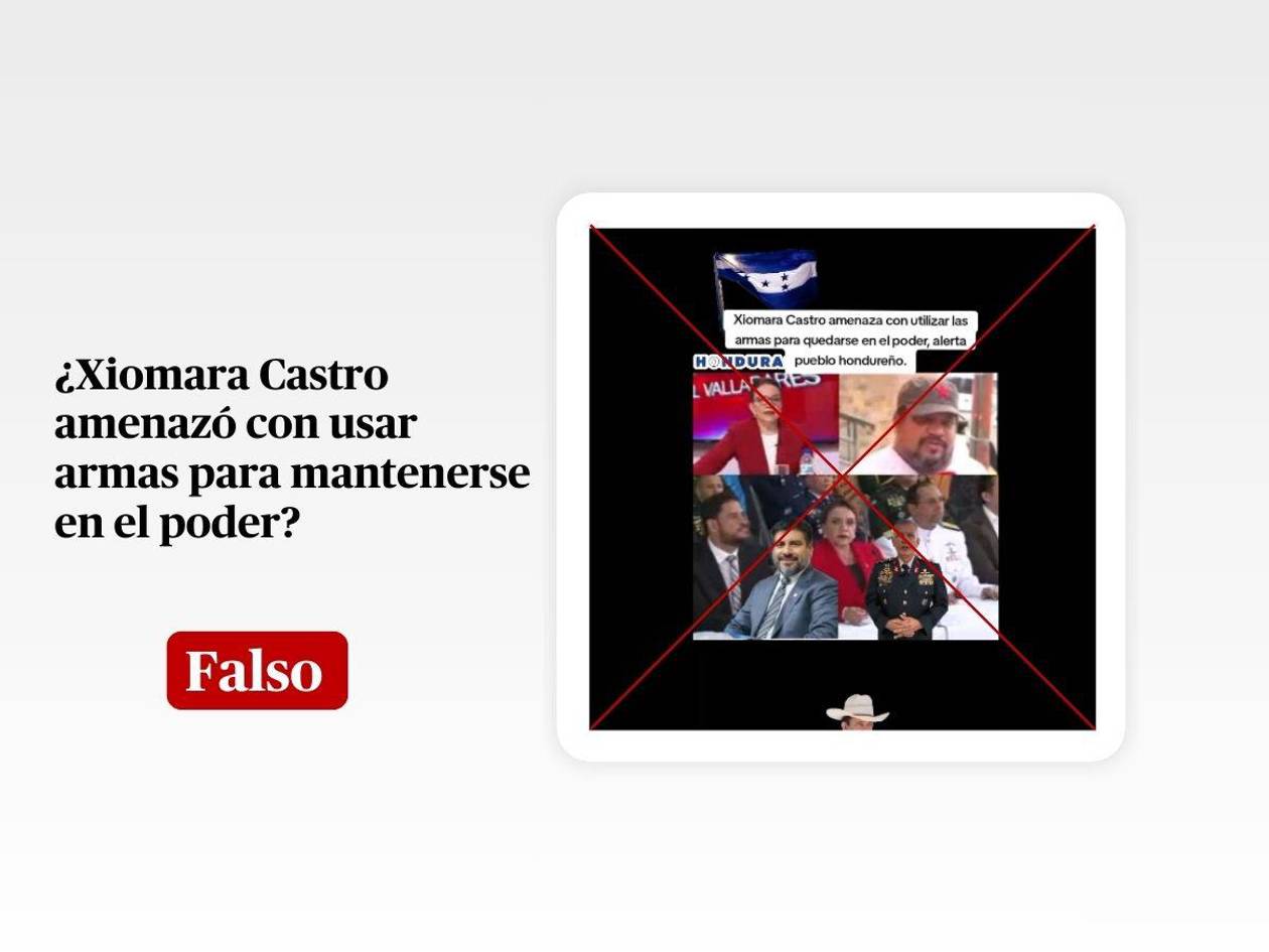 Xiomara Castro no amenazó con usar armas para mantenerse en el poder: video fue sacado de contexto