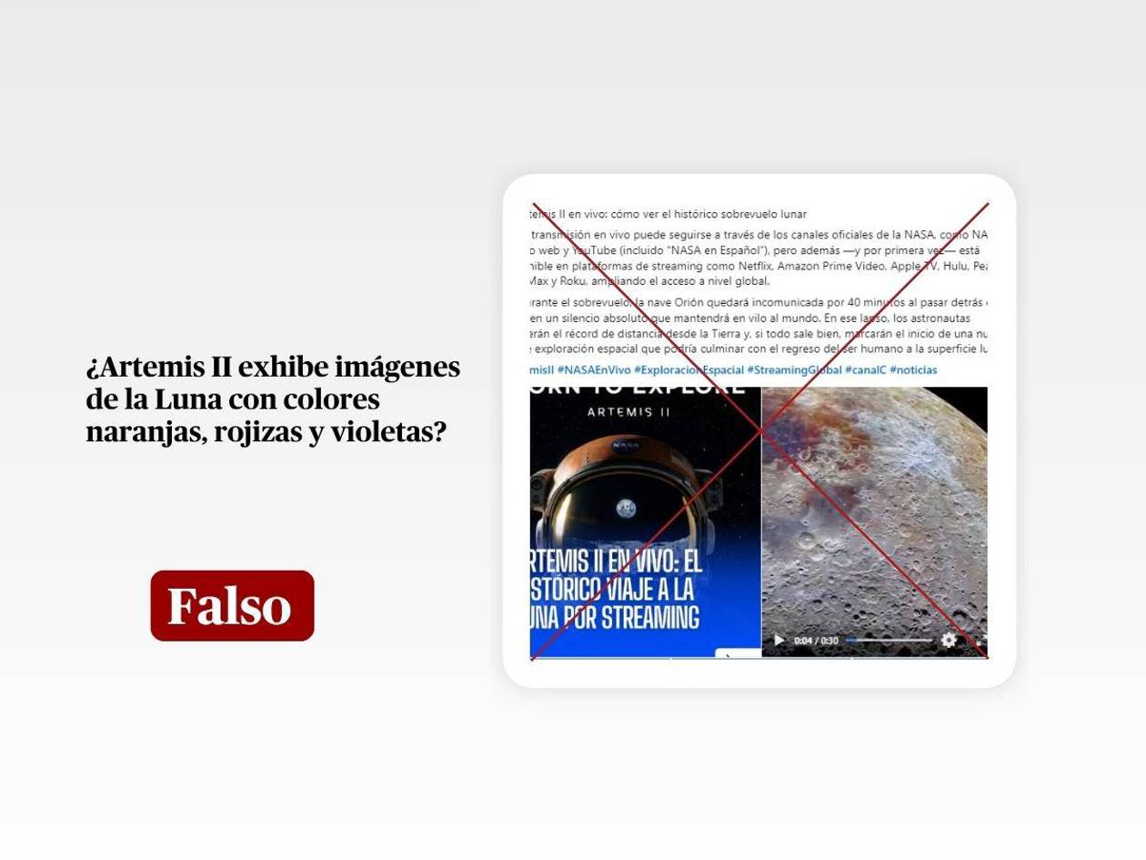 Imágenes a color de la Luna no corresponden a un sobrevuelo de la misión Artemis II: es contenido procesado