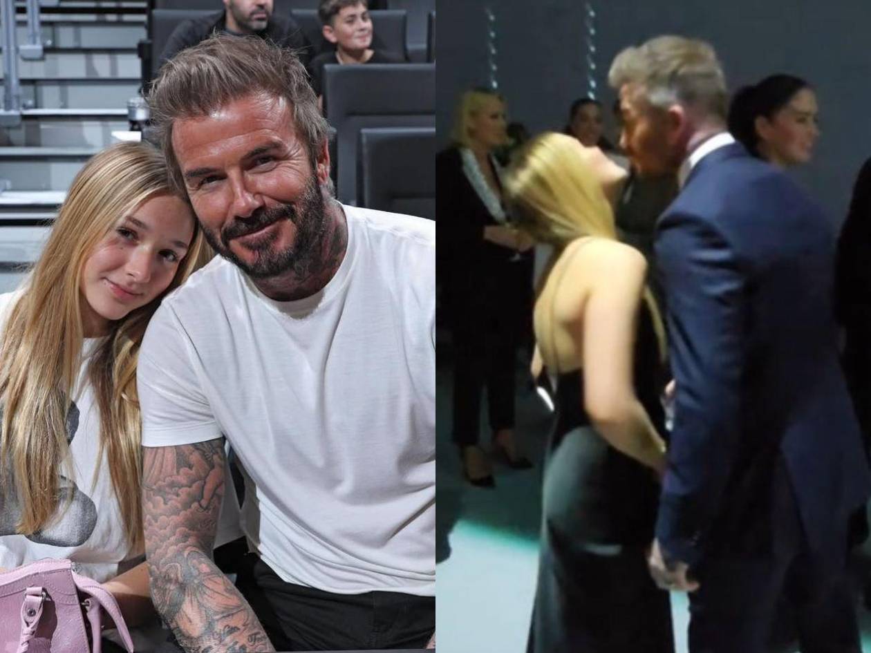 ¿Inapropiado? El beso que David Beckham intentó darle a su hija Harper