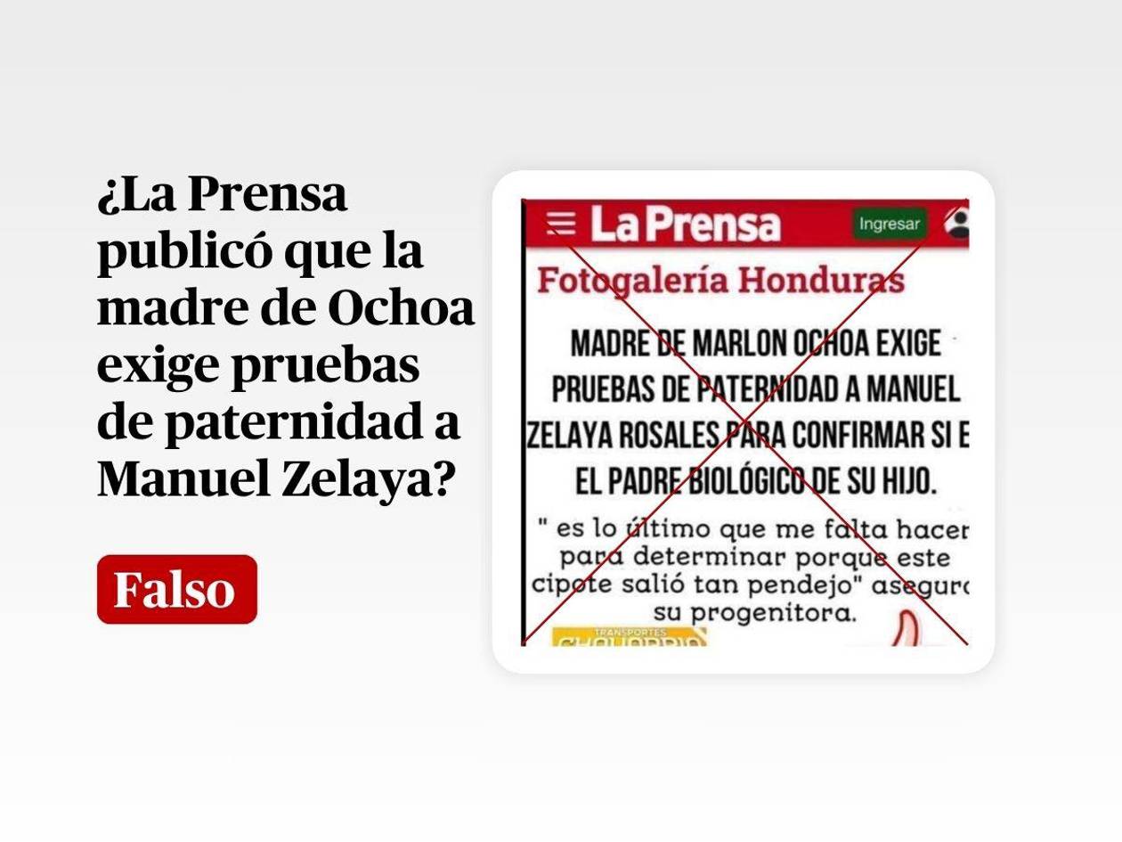 La Prensa no publicó que la madre de Marlon Ochoa exige pruebas de paternidad a Manuel Zelaya