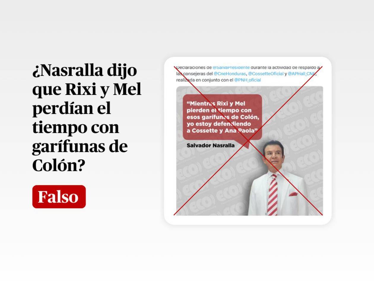 Nasralla no dijo: Mientras Rixi y Mel pierden el tiempo con garífunas de Colón, yo estoy defendiendo a Cossette y Ana Paola