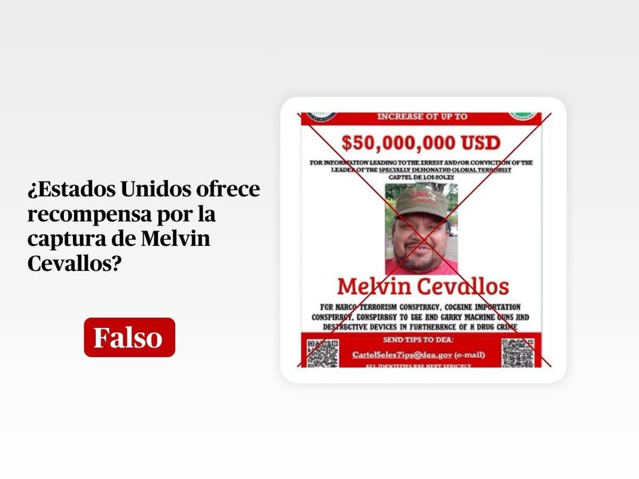 Es apócrifo el cartel que ofrece recompensa en EE UU por la captura de Melvin Cevallos