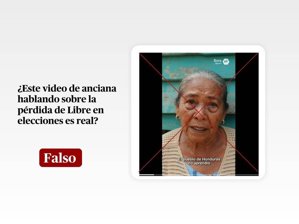Video de la anciana diciendo que Honduras retrocedió 16 años por pérdida de Libre es un deepfake