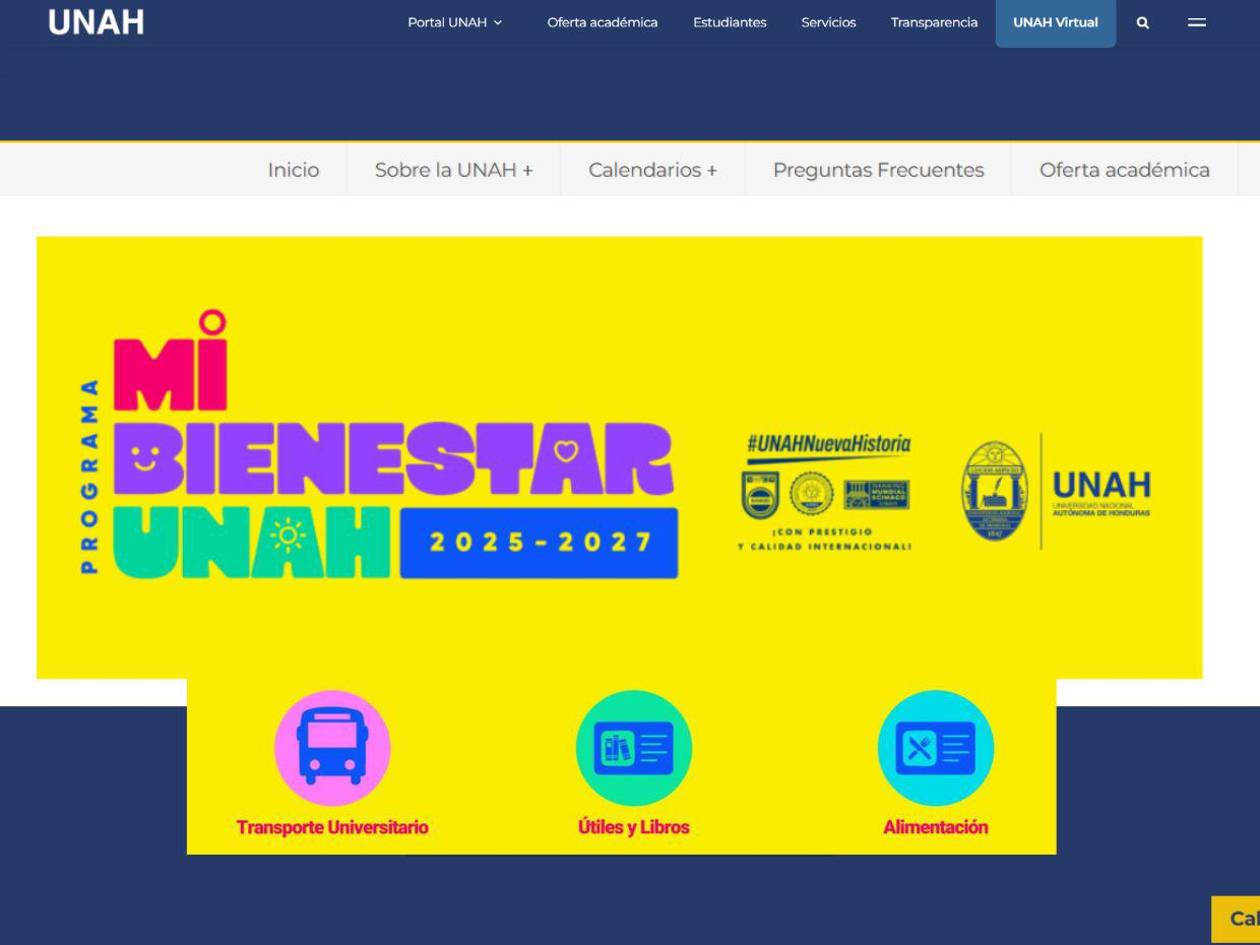 ¿Cómo puedo tener alimentación gratuita con el programa Mi Bienestar de la UNAH?​​​​​​