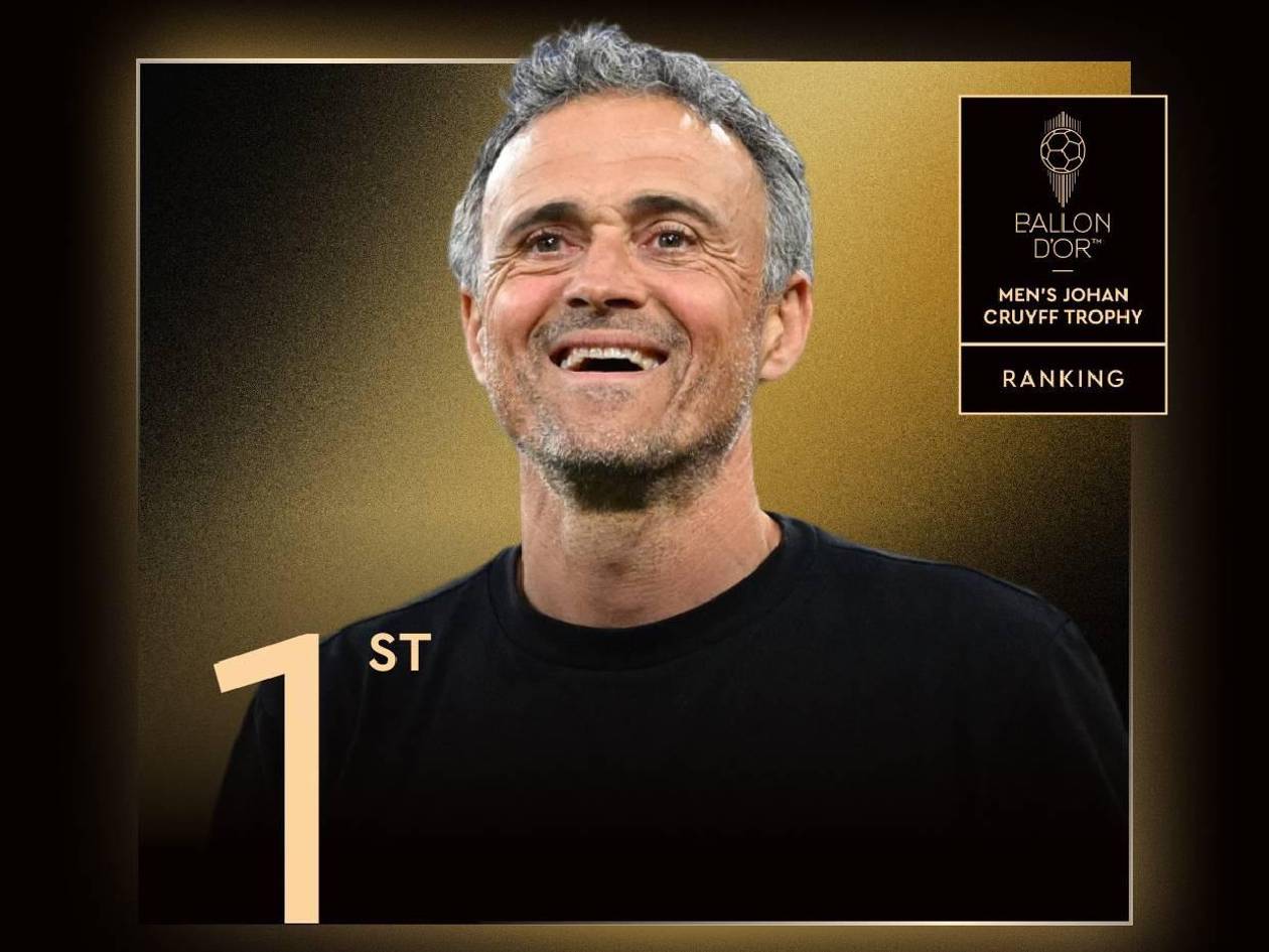 Luis Enrique fue galardonado con el Trofeo Johan Cruyff al mejor entrenador del mundo