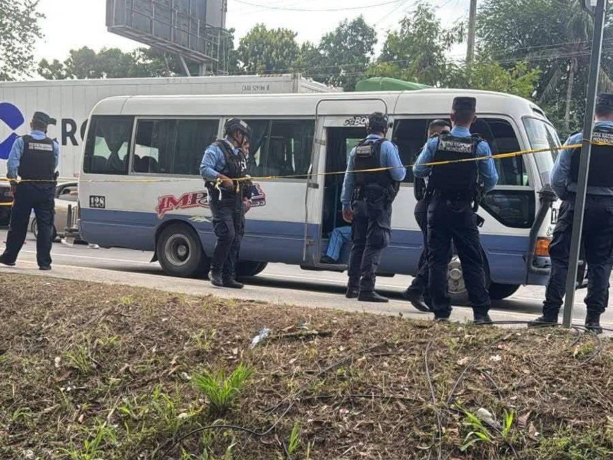 Ladrones matan a pasajero en un bus rapidito de San Pedro Sula
