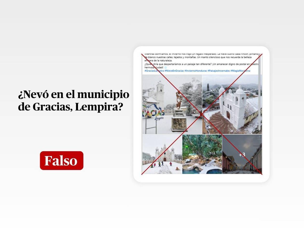 Las imágenes de una nevada en Gracias, Lempiras, es de IA