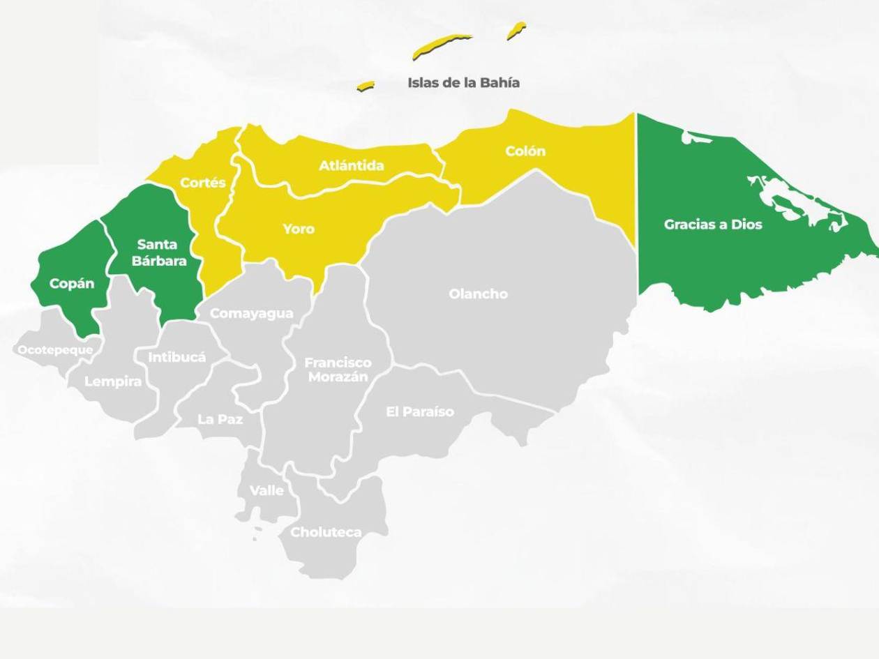 Declaran alerta amarilla para cinco departamentos y verde en otros tres por vaguada y frente frío