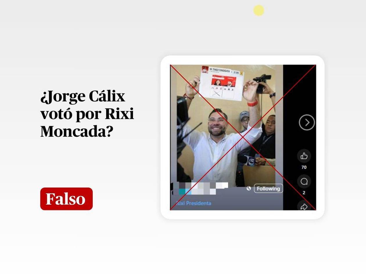 La imagen de Jorge Cálix con papeleta marcada en favor de Rixi Moncada está manipulada