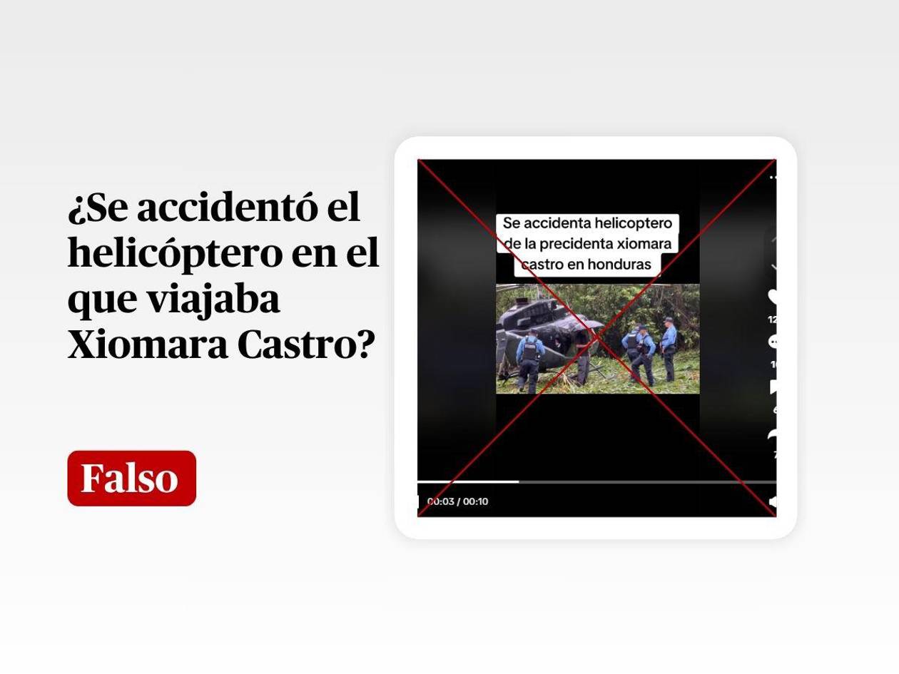 Es falso que el helicóptero en el que iba Xiomara Castro se accidentó