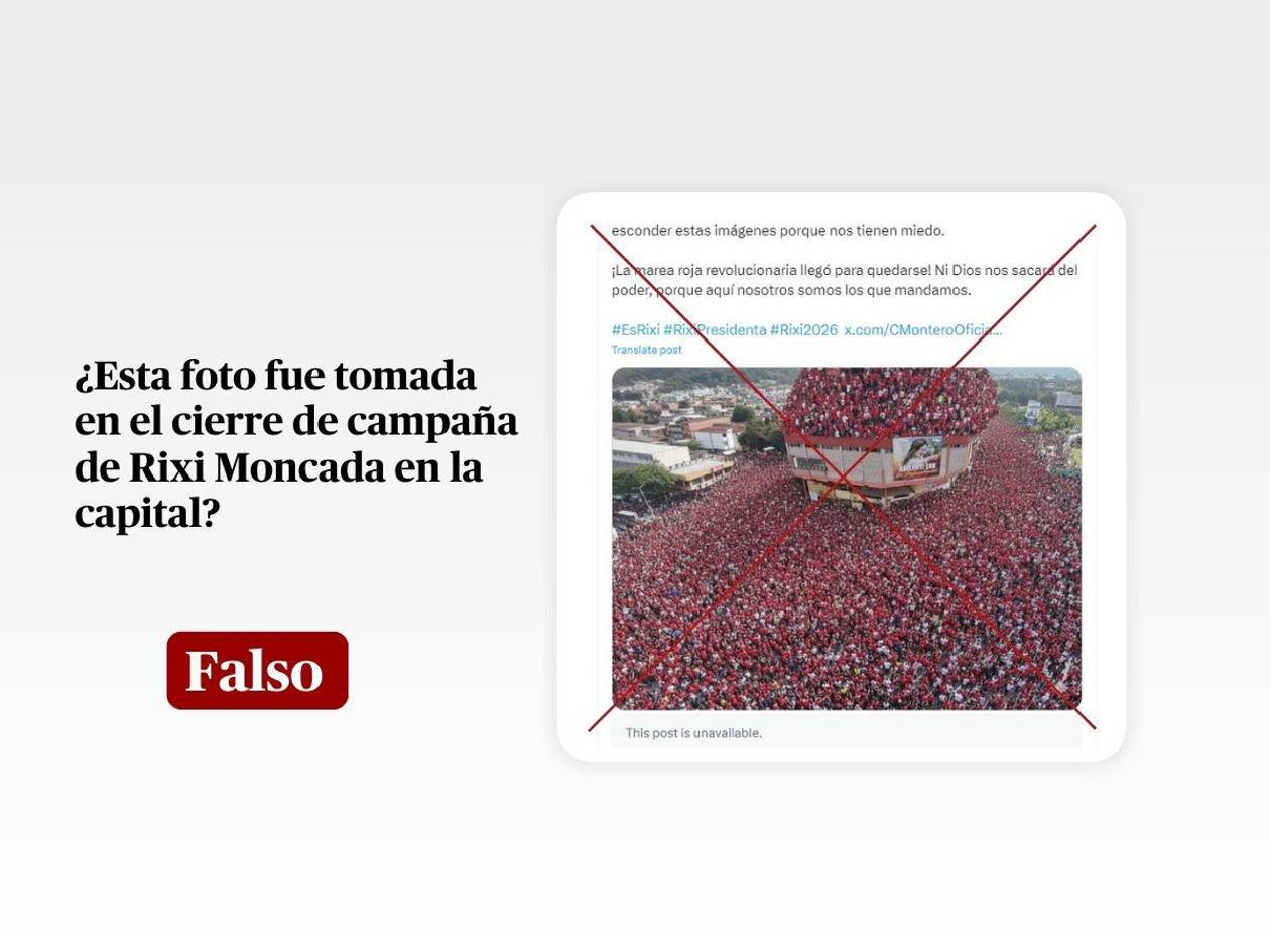 Esta imagen del cierre de campaña de Rixi Moncada está editada