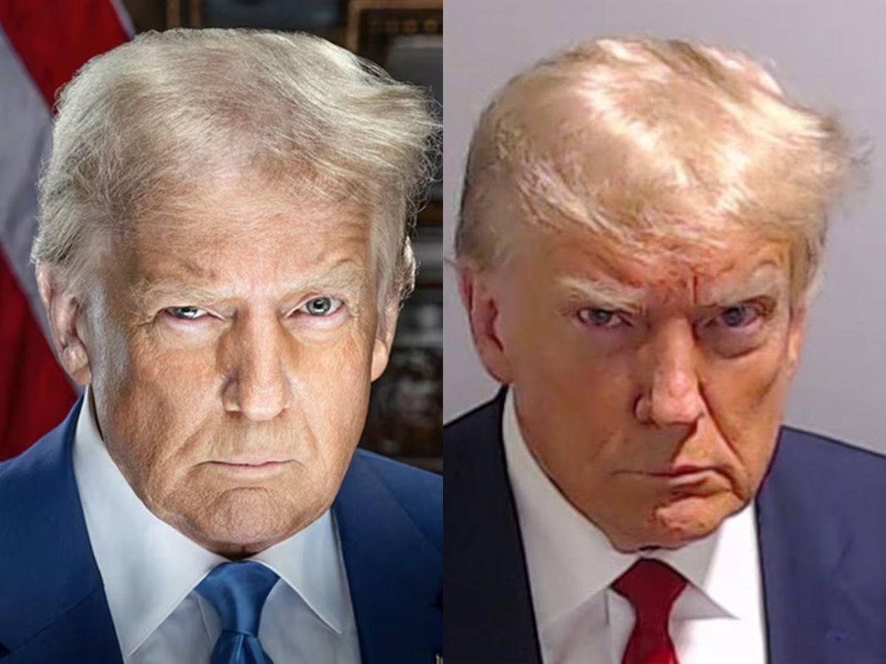 Trump revela su retrato como presidente 47 y lo comparan con su foto policial
