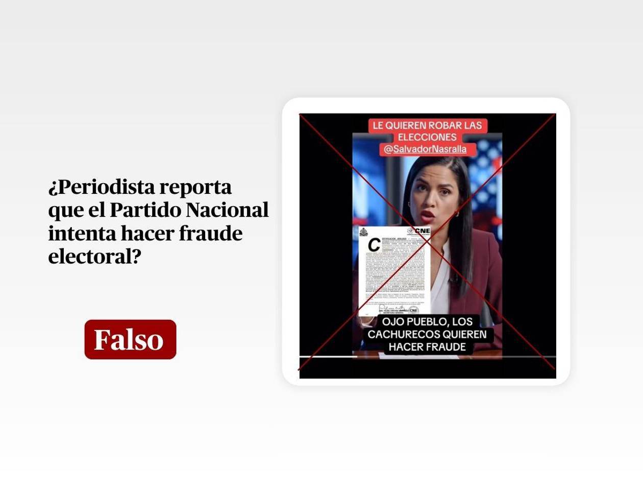 Este segmento que muestra a una periodista alertando que “quieren robar las elecciones a Nasralla” es de IA