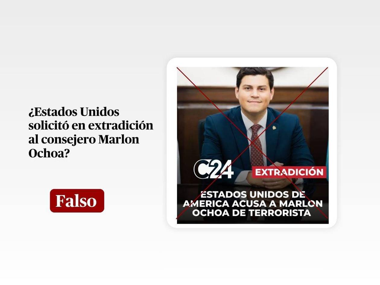 Al 4 de diciembre EUA no ha pedido en extradición a Marlon Ochoa