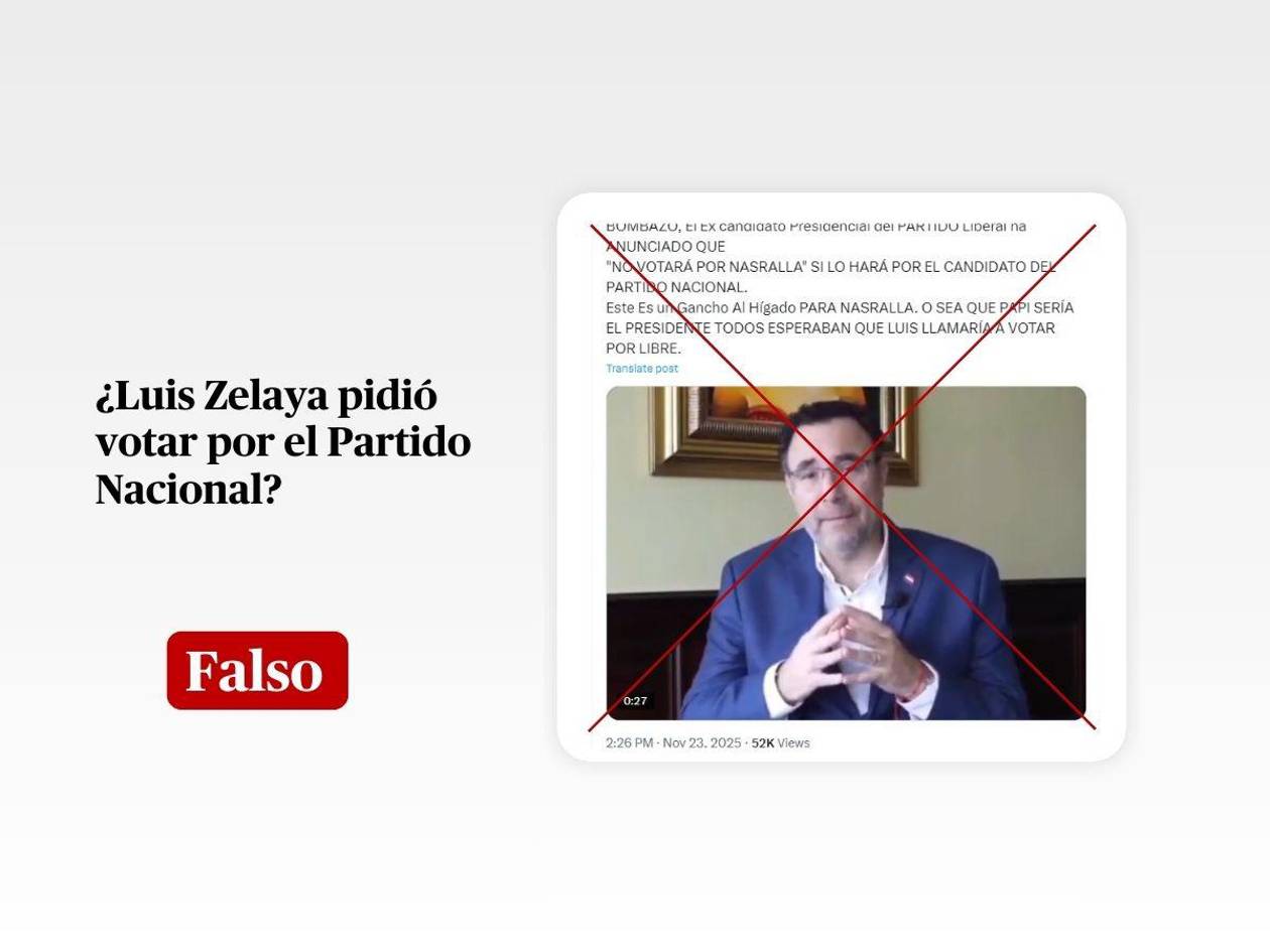 El video en el que Luis Zelaya dice que votará por el Partido Nacional es de 2021 y está editado
