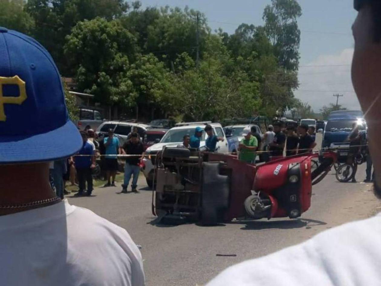 Mujer pierde la vida en choque entre mototaxi y volqueta en Villanueva, Cortés