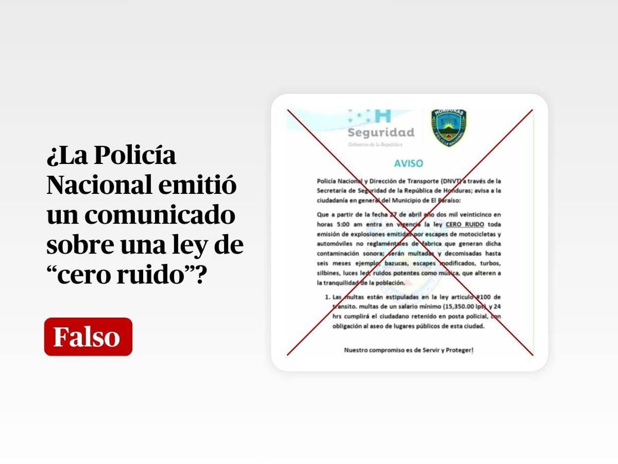 Es falso el comunicado de la Policía y Vialidad y Transporte sobre la ley “cero ruido”
