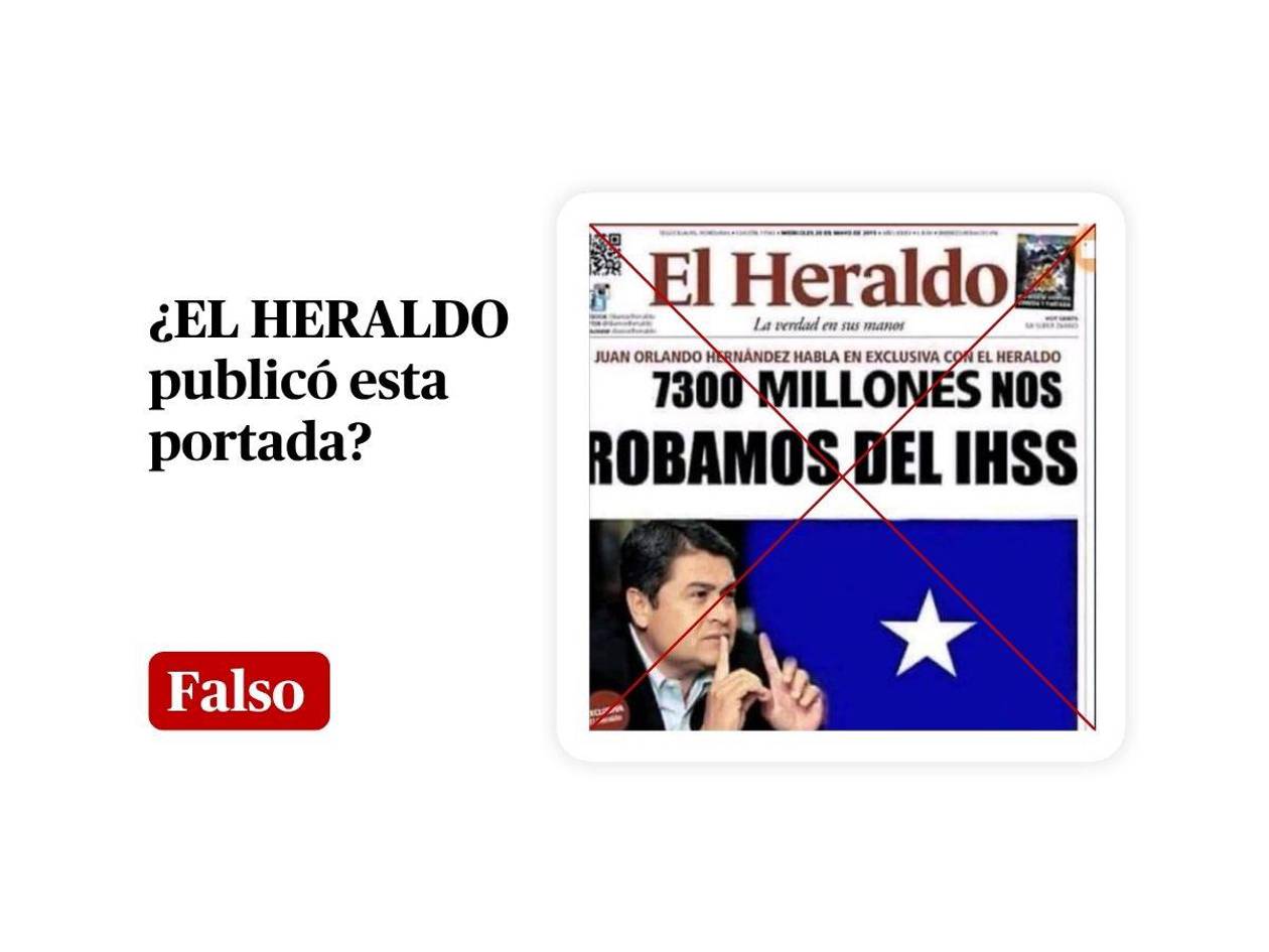 La portada de EL HERALDO sobre que JOH aceptó robo millonario al IHSS es apócrifa