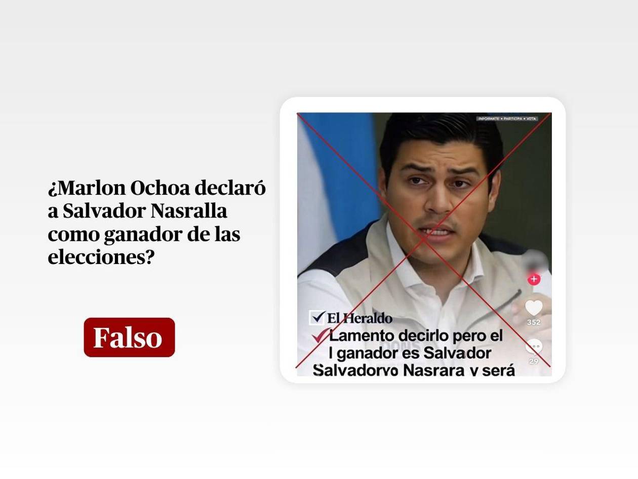 El video en el que Marlon Ochoa anuncia a Salvador Nasralla como ganador de las elecciones fue generado con IA