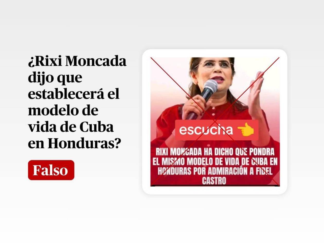 Rixi Moncada no dijo que establecerá el modelo de vida de Cuba en Honduras