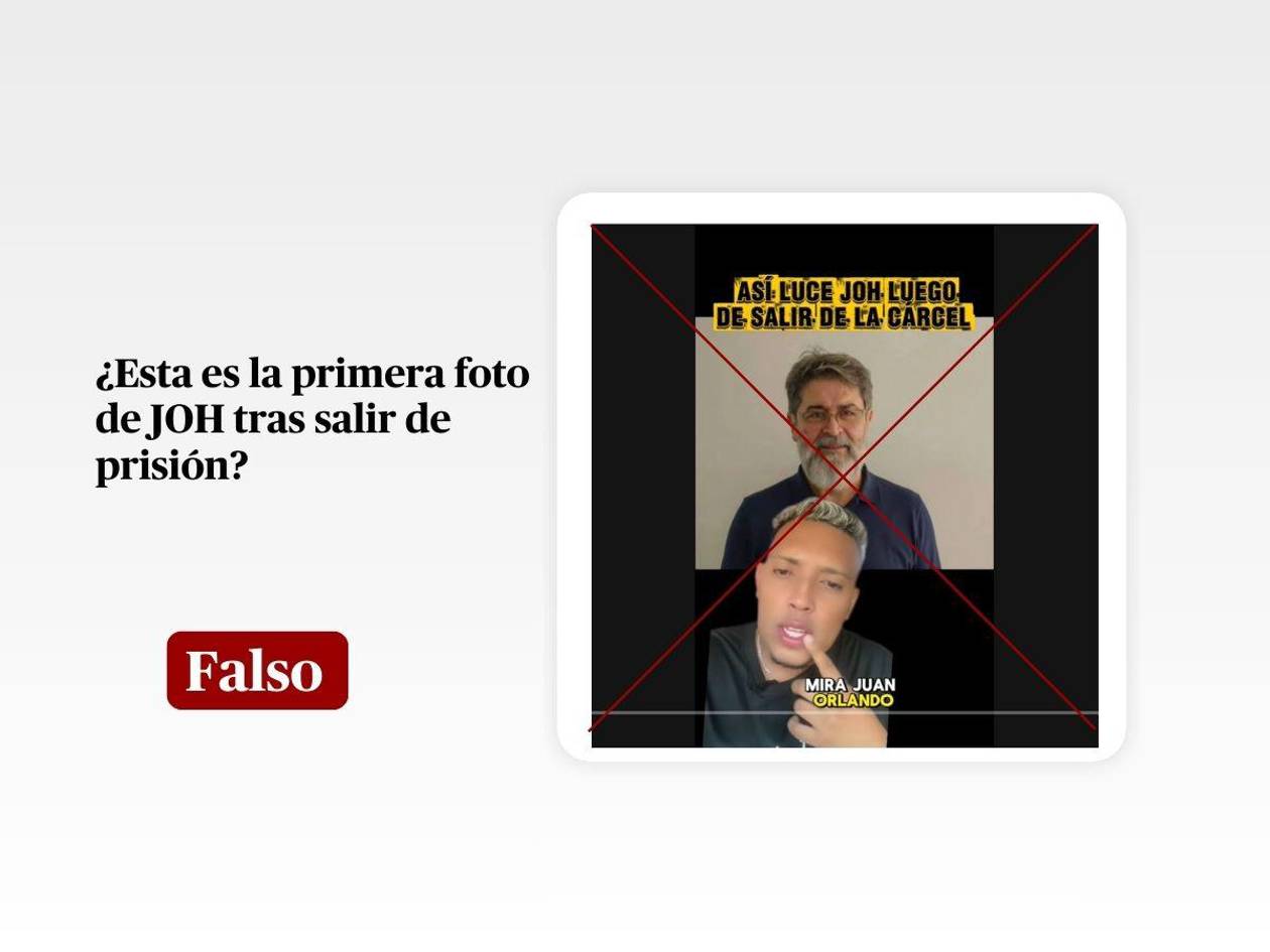 Esta no es la primera foto de JOH tras salir de prisión: está hecha con IA
