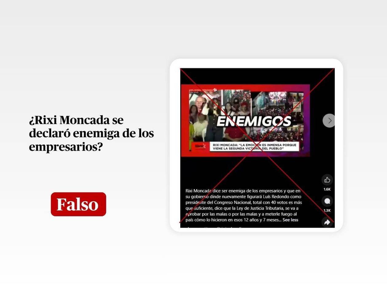 En este video Rixi Moncada no le dice “enemigos” a todos los empresarios: está editado