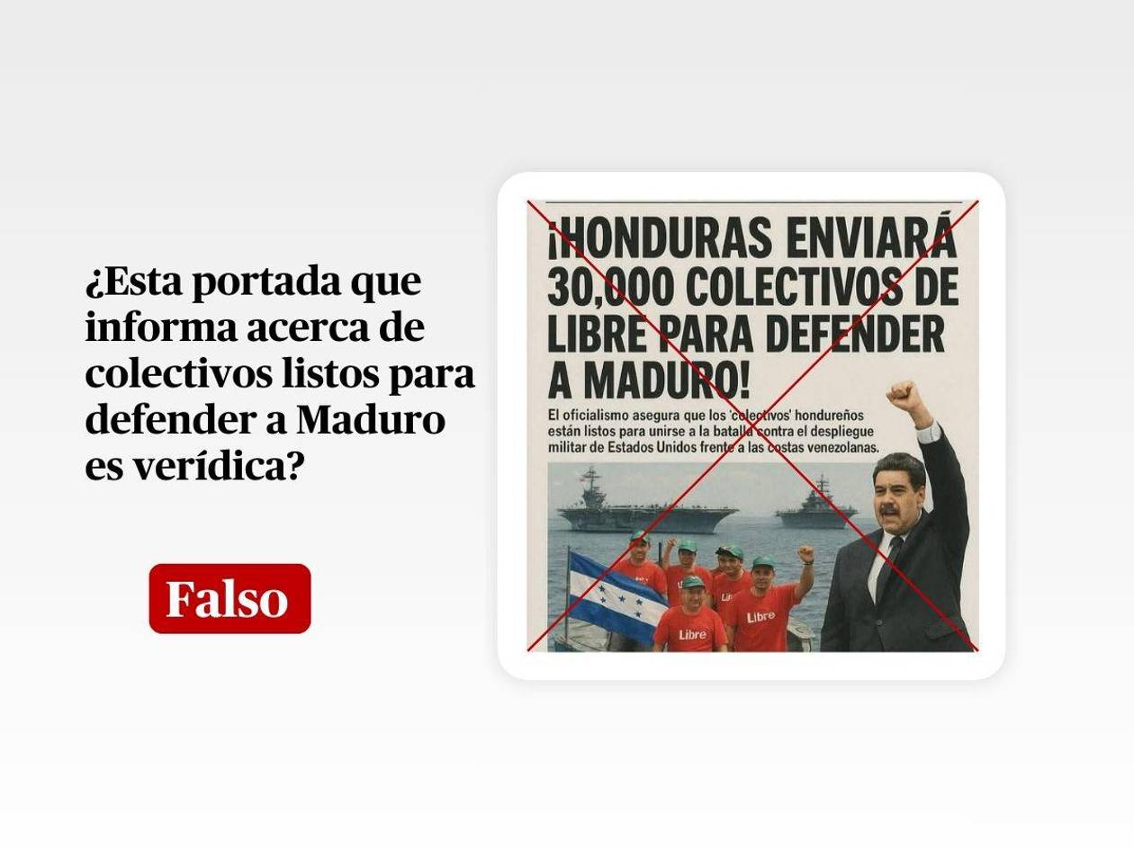 Esta supuesta publicación en un periódico sobre que Honduras enviará colectivos de Libre a Venezuela para defender a Maduro es falsa