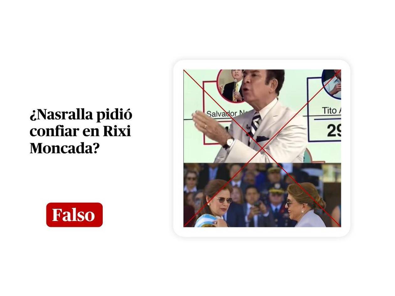 El video en el que Nasralla pide confiar en Rixi Moncada está manipulado