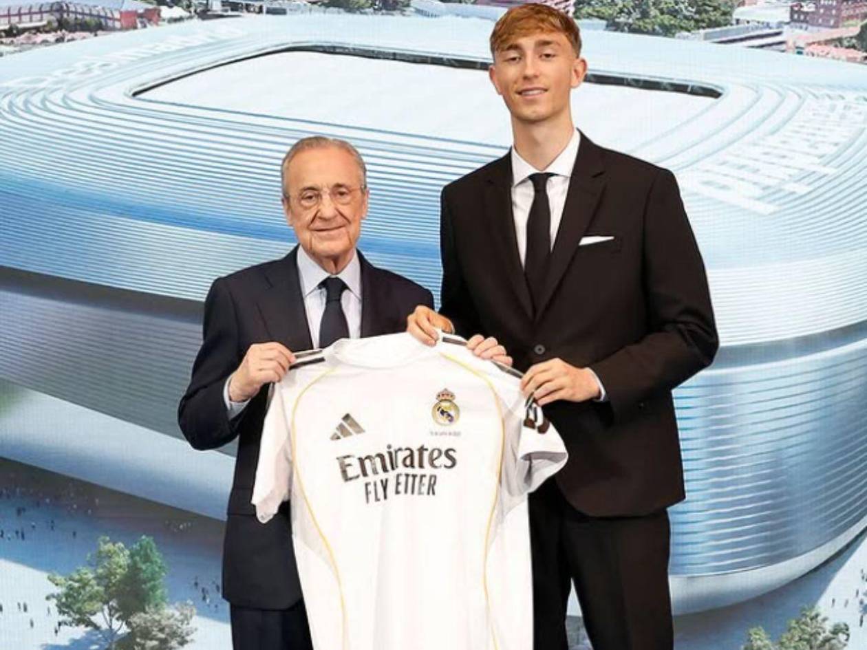 Florentino Pérez le da la bienvenida a Huijsen: “Muchos grandes clubes te querían”