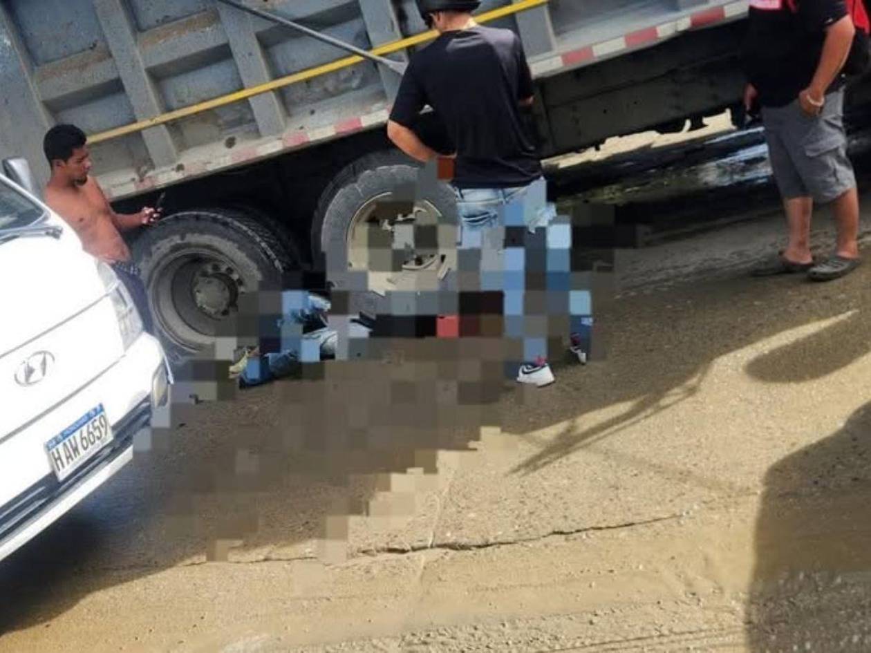 Hombre muere aplastado por una volqueta en San Pedro Sula